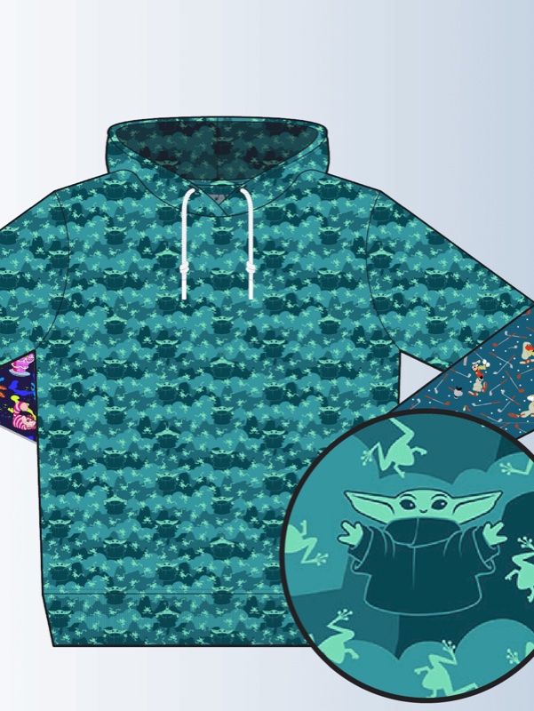 RSVLTS Grogu Snacks Performance Hoodie — front view