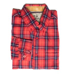 RSVLTS Reddie Vedder BorlandFlex Long Sleeve Flannel in Red — front view