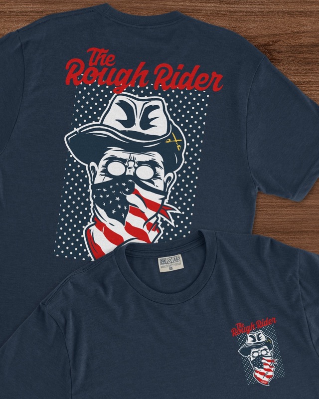 RSVLTS The Rough Rider Crewneck Tee in Blue — front view