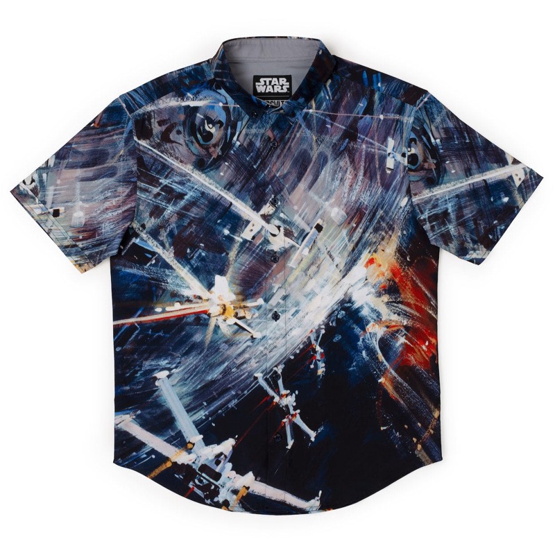 RSVLTS You’re All Clear, Kid KUNUFLEX Short Sleeve Shirt in Blue — front view