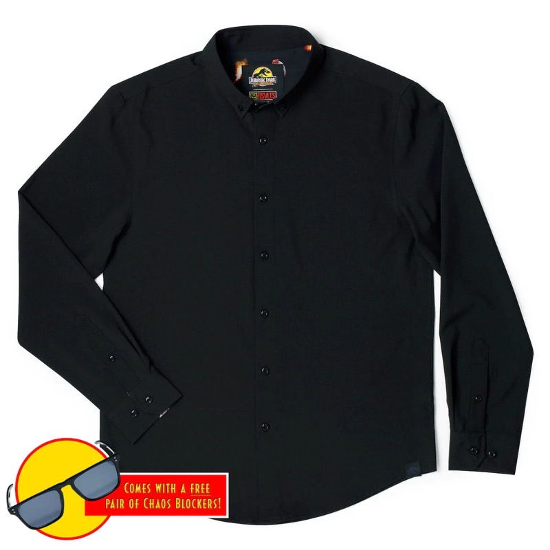 RSVLTS The Malcolm Long Sleeve Shirt in Black — front view