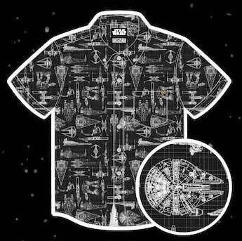 RSVLTS Galactic Schematics KUNUFLEX Short Sleeve Shirt in Black — front view