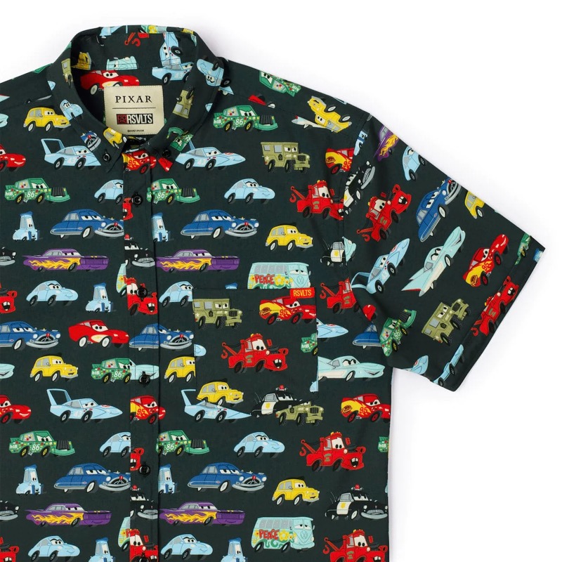 RSVLTS Crusin' KUNUFLEX Short Sleeve Shirt in Black — front view