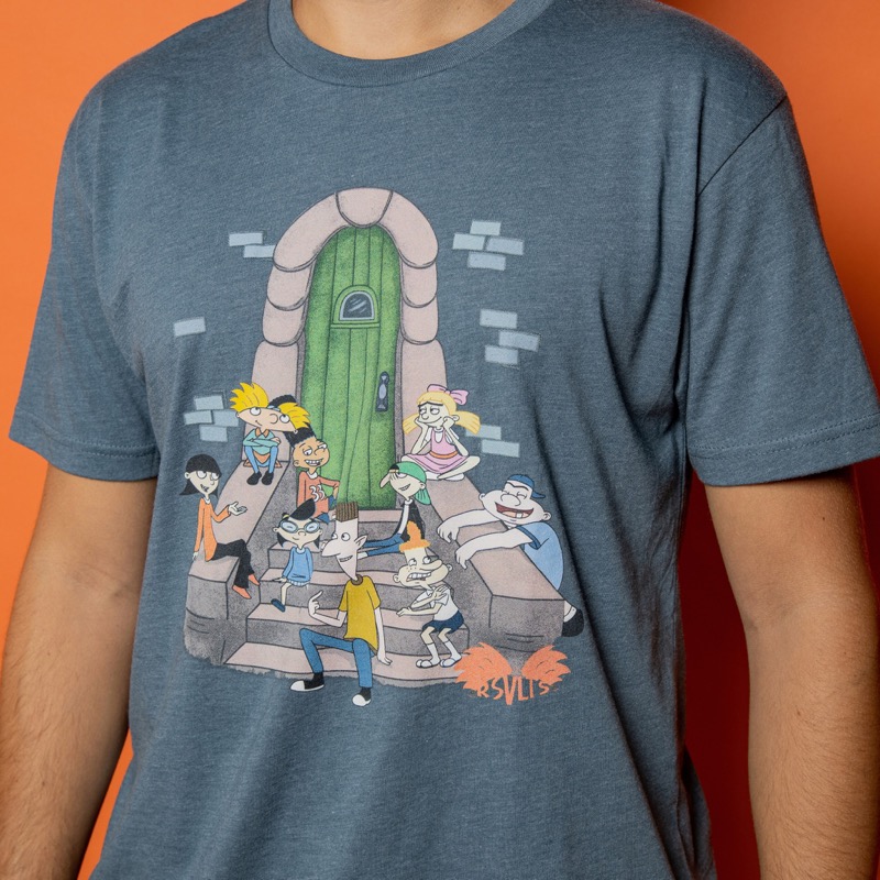 RSVLTS Stoop Life Crewneck Tee in Blue — front view