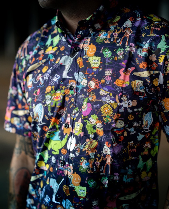 RSVLTS Spooky Mashup KUNUFLEX Short Sleeve Shirt in Purple — detail 2