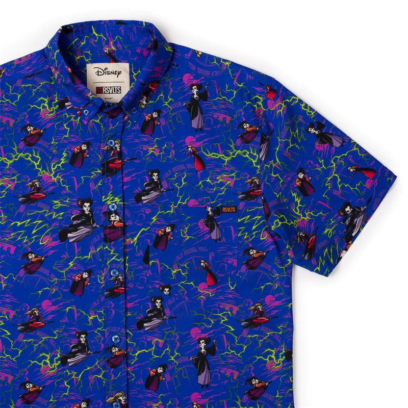 RSVLTS Bolts and Broomsticks KUNUFLEX Short Sleeve Shirt in Purple — front view