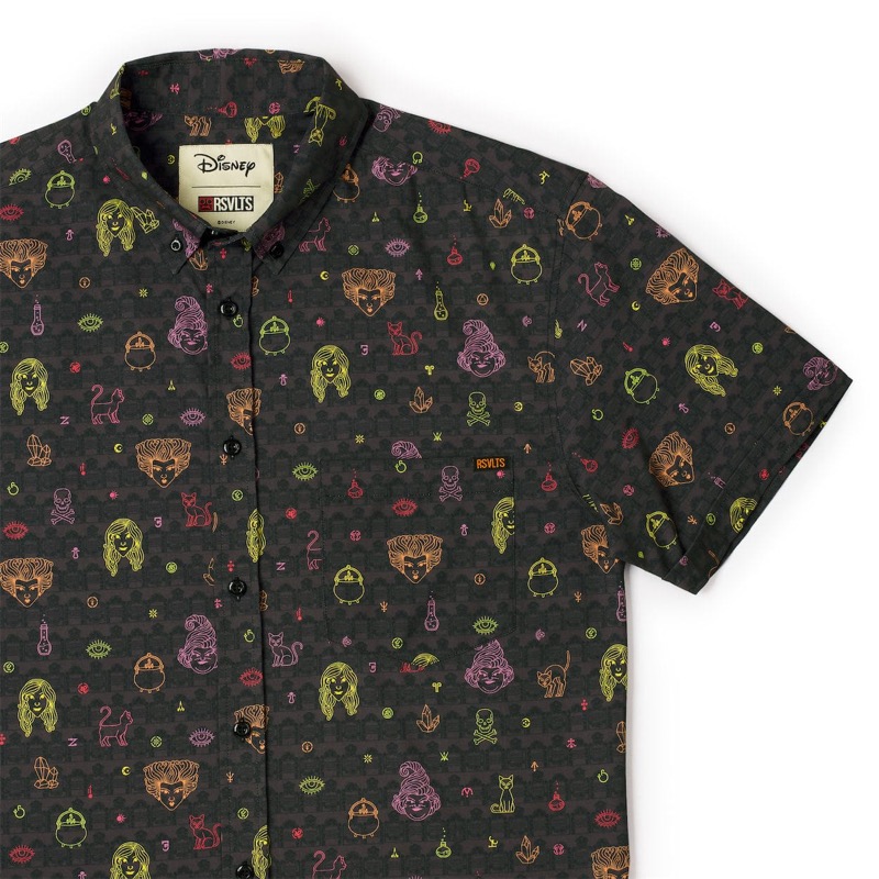 RSVLTS This Spells Trouble KUNUFLEX Short Sleeve Shirt in Gray — front view