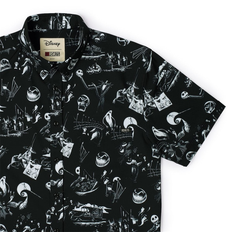 RSVLTS Your Worst Nightmare KUNUFLEX Short Sleeve Shirt in Black — front view