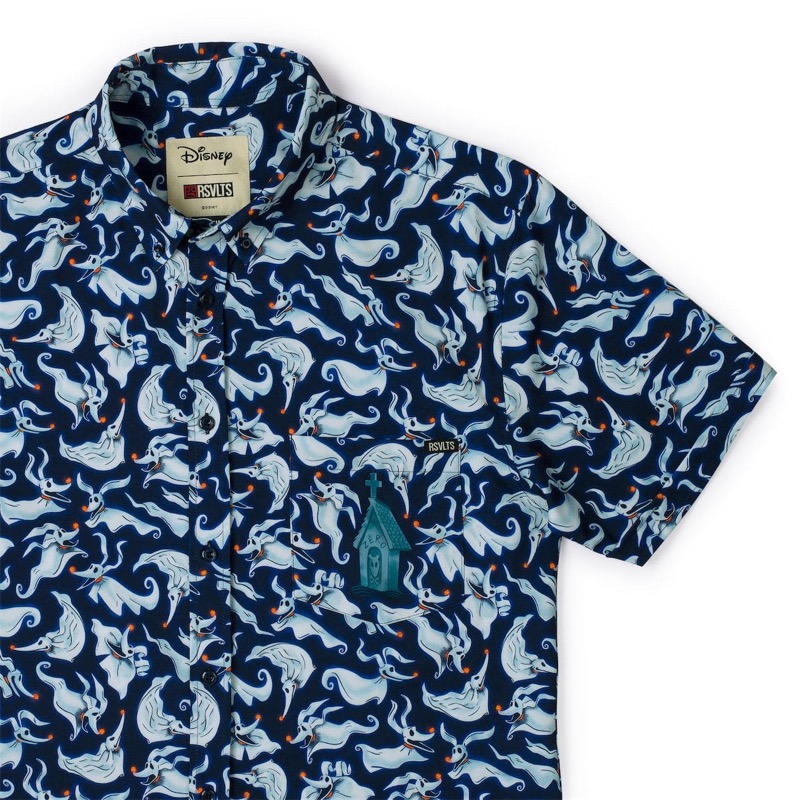 RSVLTS There Goes My Zero KUNUFLEX Short Sleeve Shirt in Blue — front view
