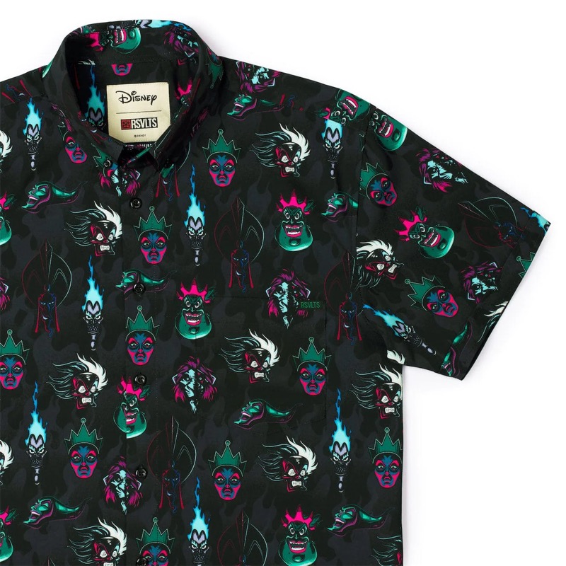 RSVLTS Disney Scary Tale KUNUFLEX Short Sleeve Shirt in Black — front view