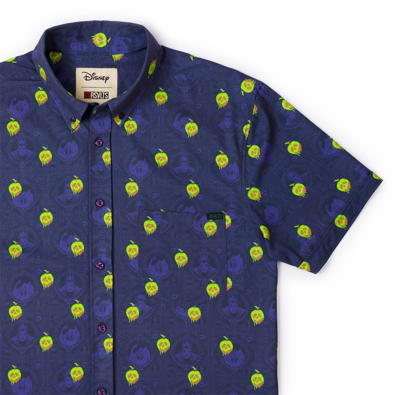 RSVLTS Bad Apples KUNUFLEX Short Sleeve Shirt in Blue — front view