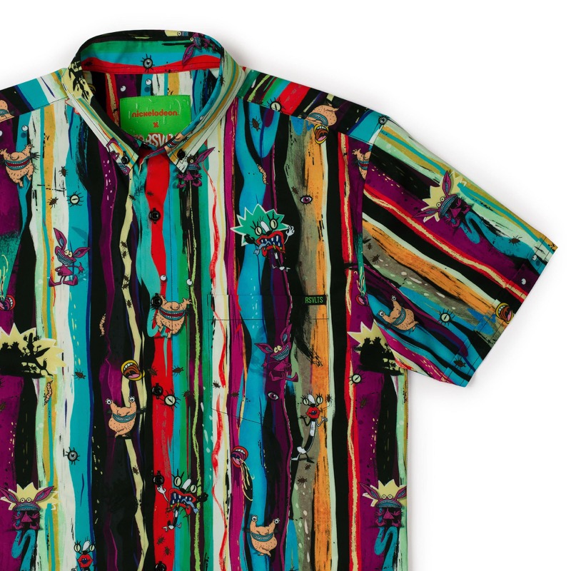 RSVLTS Abstract Screams KUNUFLEX Short Sleeve Shirt in Multicolor — front view