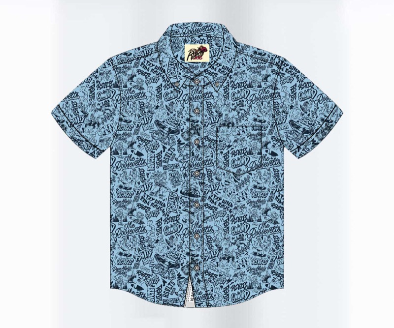 RSVLTS NYCC Mosh Eisley Meetup shirt KUNUFLEX Short Sleeve Shirt in Blue — front view