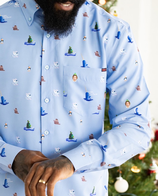 RSVLTS Bye Buddy Long Sleeve Shirt in Blue — front view