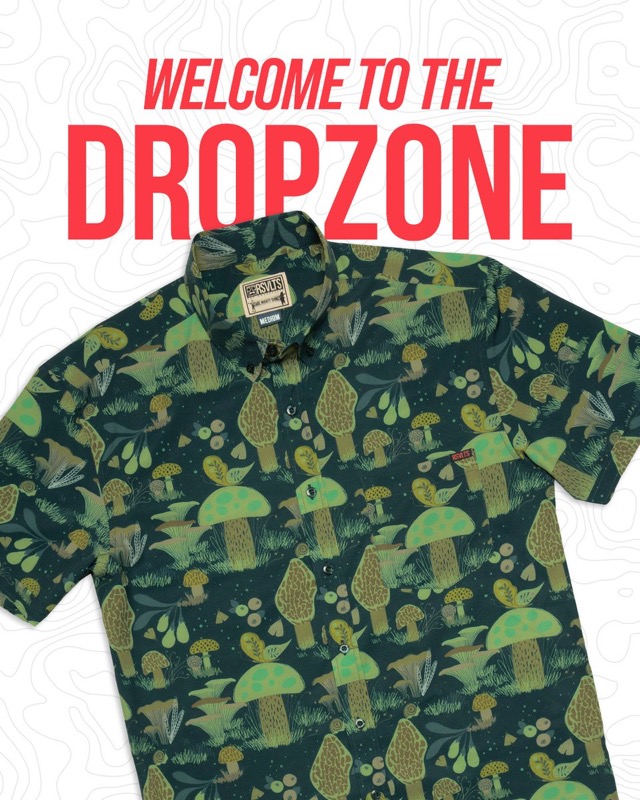 RSVLTS Mushrooms KUNUFLEX Short Sleeve Shirt in Green — front view