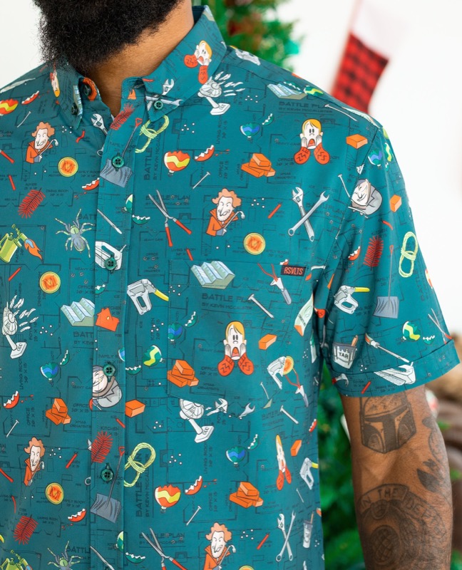 RSVLTS Thirsty For More KUNUFLEX Short Sleeve Shirt in Green — front view