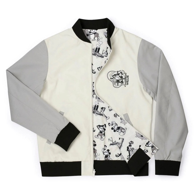 RSVLTS Steamboat Mickey Reversible Bomber Jacket — front view