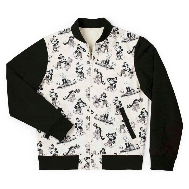 RSVLTS Steamboat Mickey Reversible Bomber Jacket in White — detail 2