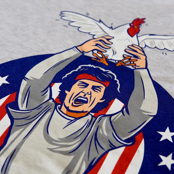 RSVLTS Chasing the Chicken Crewneck Tee in Red — detail 2