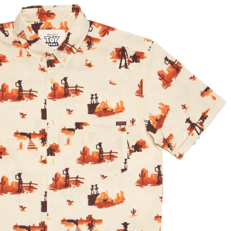 RSVLTS Woody’s Roundup KUNUFLEX Short Sleeve Shirt in Yellow — front view