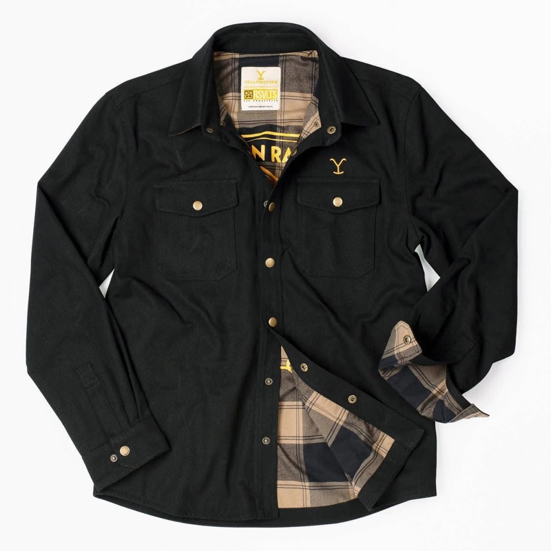 RSVLTS Ranching Done Right Heavy-Duty Shirt Jacket in Black — front view