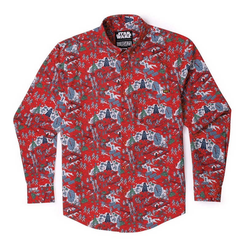 RSVLTS Vader’s Little Helpers Long Sleeve Shirt in Red — front view