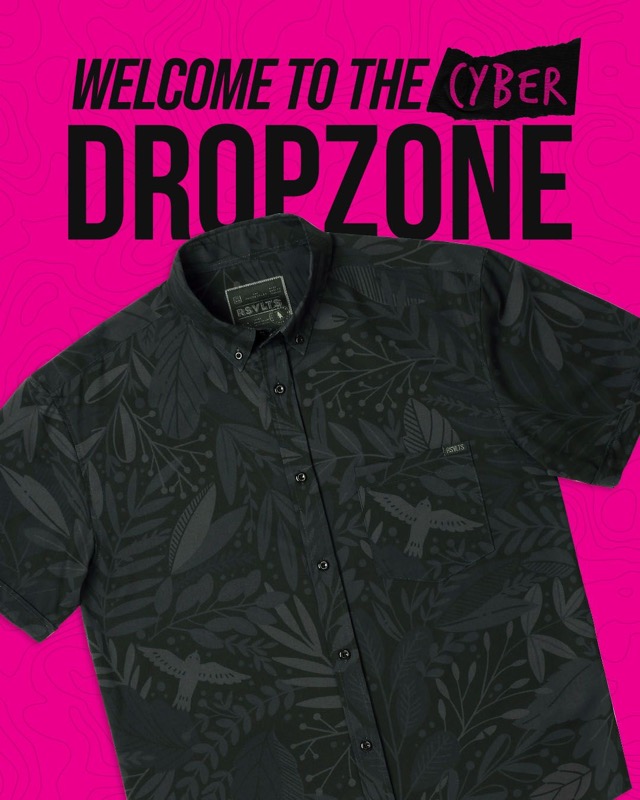 RSVLTS Springaling (After Dark) KUNUFLEX Short Sleeve Shirt in Black — front view