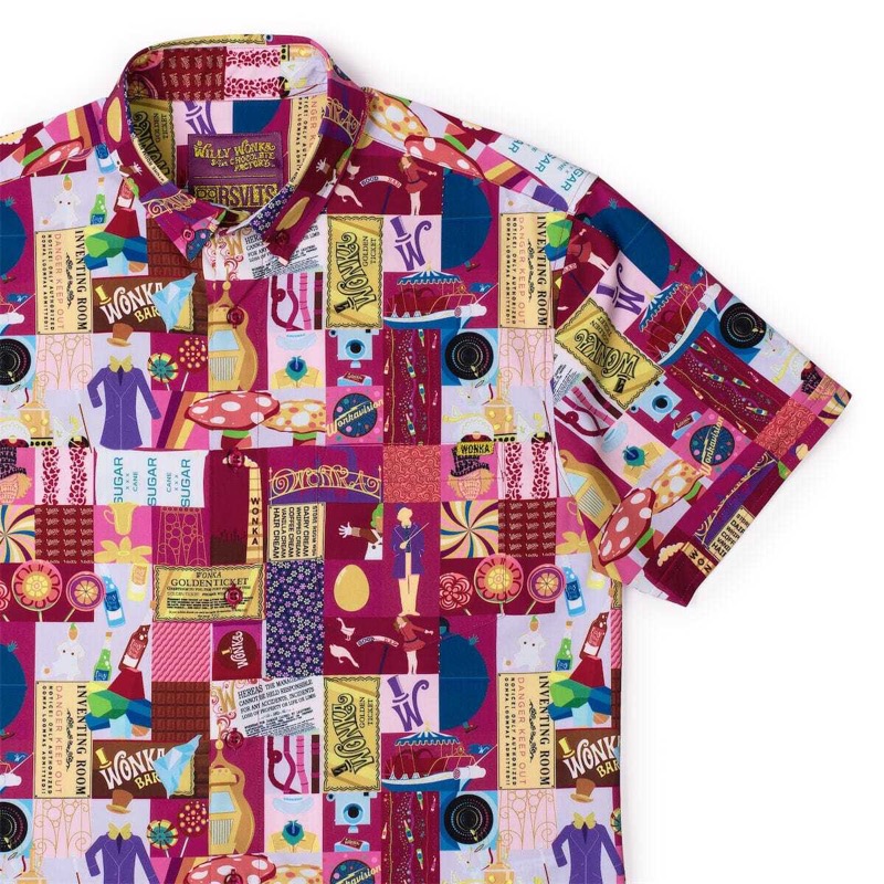 RSVLTS The Wonderful World of Willy Wonka KUNUFLEX Short Sleeve Shirt in Multicolor — front view