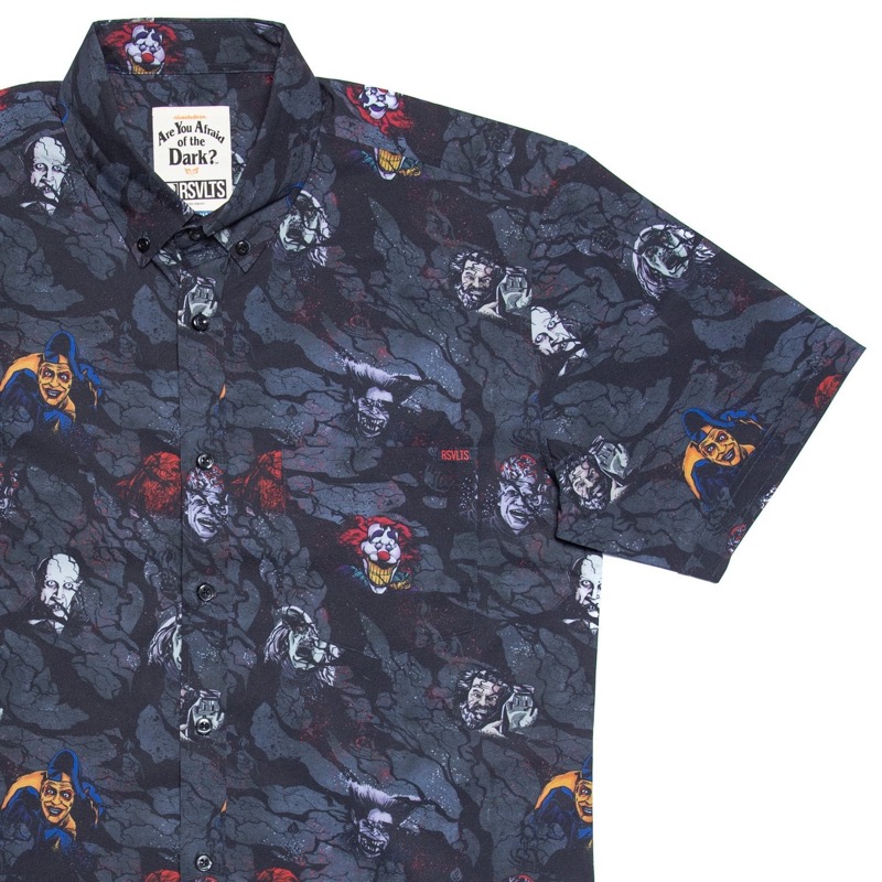 RSVLTS Midnight Society KUNUFLEX Short Sleeve Shirt in Black — front view