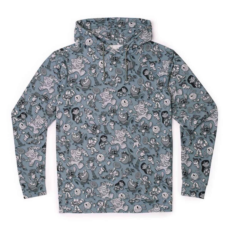 RSVLTS Pie-Eyed Party Performance Hoodie in Blue — front view