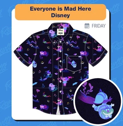 RSVLTS Everyone Is Mad Here KUNUFLEX Short Sleeve Shirt in Black — front view