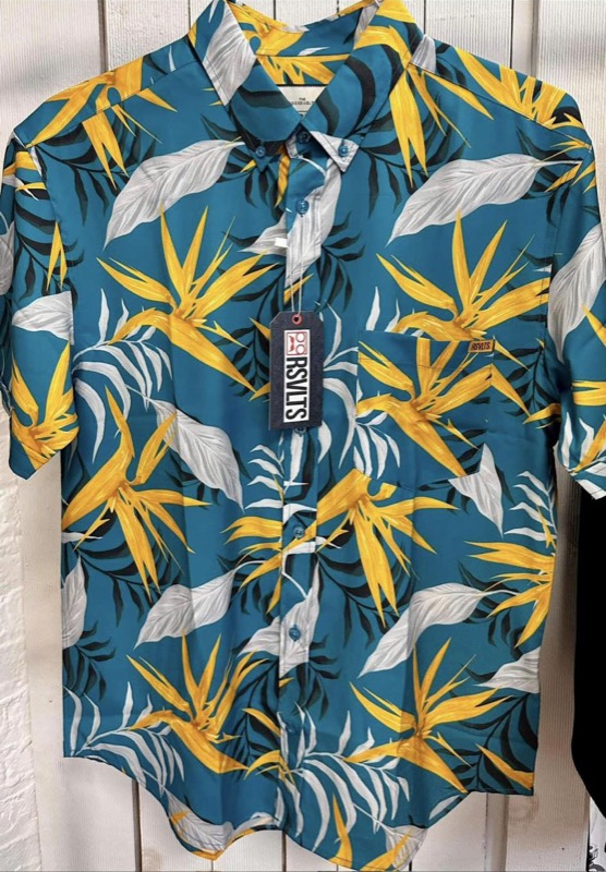 RSVLTS Floral City – Jacksonville 2023 KUNUFLEX Short Sleeve Shirt in Blue — front view