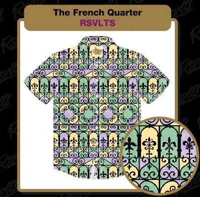RSVLTS The French Quarter KUNUFLEX Short Sleeve Shirt in Multicolor — front view