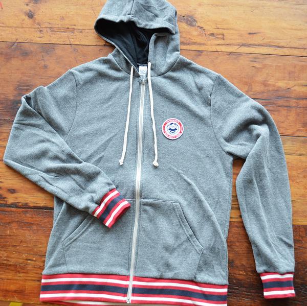 RSVLTS Freedom zip Performance Hoodie in Gray — front view
