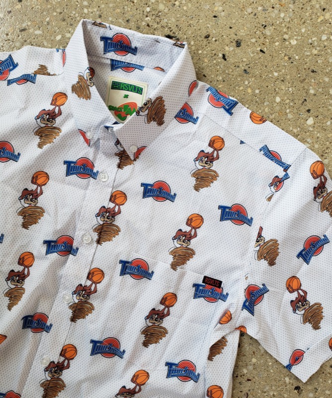 RSVLTS Taz KUNUFLEX Short Sleeve Shirt in White — front view