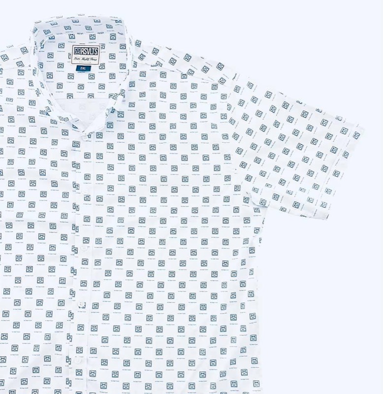RSVLTS No Data Found KUNUFLEX Short Sleeve Shirt in White — front view