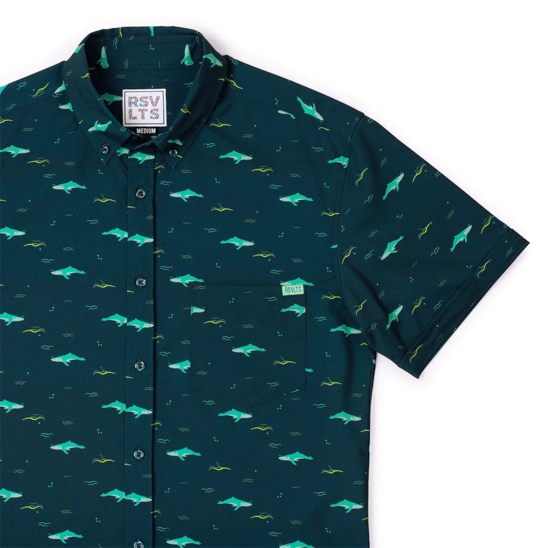 RSVLTS Baby Got Humpback KUNUFLEX Short Sleeve Shirt in Blue — front view