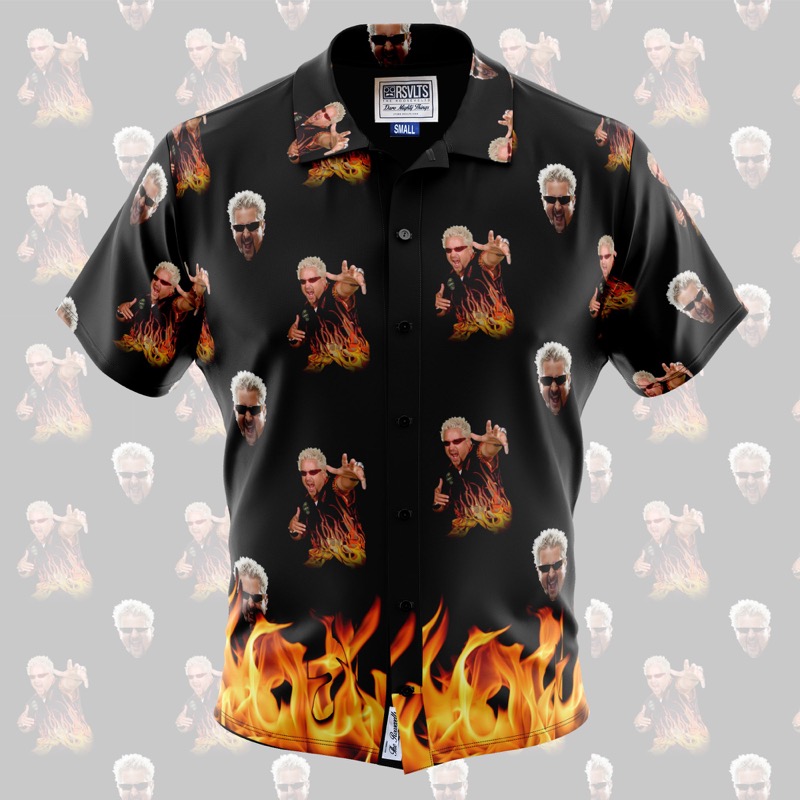 RSVLTS Guy Fieri KUNUFLEX Short Sleeve Shirt in Black — front view