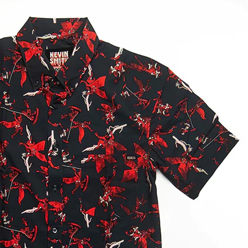 RSVLTS Bluntman & Chronic KUNUFLEX Short Sleeve Shirt in Black — front view