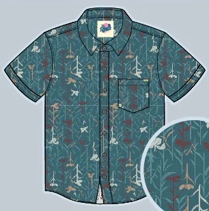 RSVLTS Welcome to Orlando Int’l. KUNUFLEX Short Sleeve Shirt in Green — front view