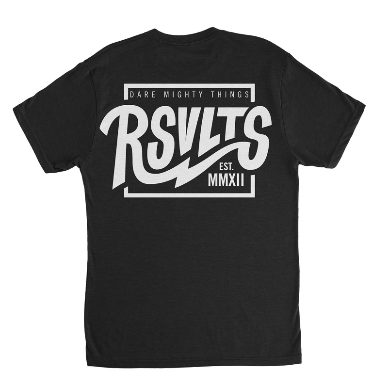 RSVLTS Charge Crewneck Tee in Black — front view
