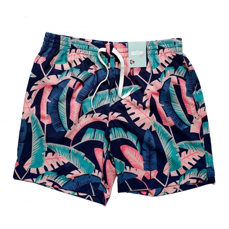 RSVLTS Pastel Palms Swimwear in Blue — front view