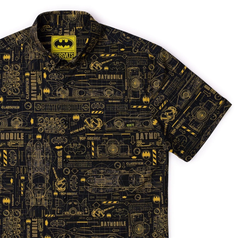 RSVLTS Property of Wayne Enterprises KUNUFLEX Short Sleeve Shirt in Black — front view