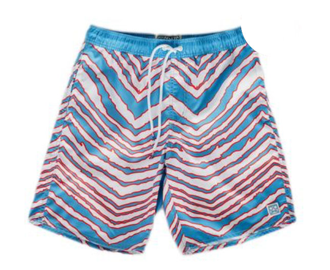 RSVLTS 90s Zebra board shorts Swimwear in Blue — front view