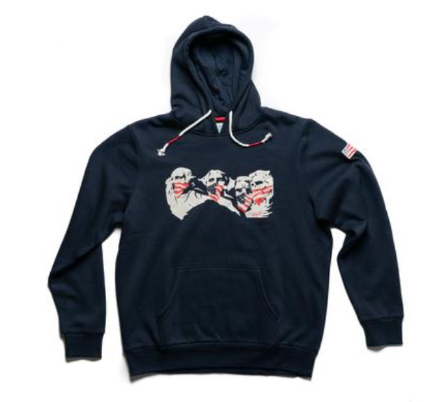 RSVLTS Rushmore Outlaws Performance Hoodie in Blue — front view