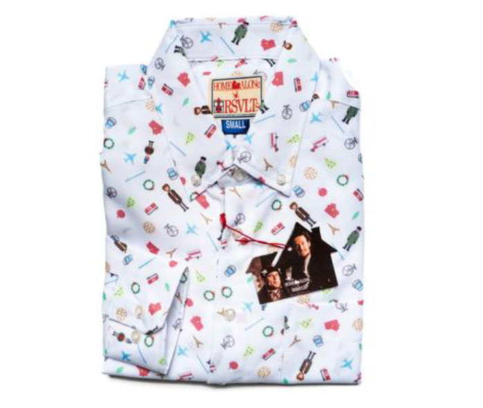 RSVLTS Home Alone Long Sleeve Shirt in White — front view