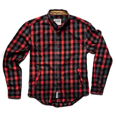 RSVLTS Cheers BorlandFlex Long Sleeve Flannel in Red — front view