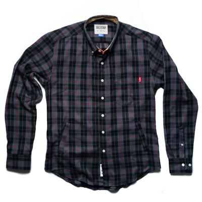 RSVLTS Thin Red Line BorlandFlex Long Sleeve Flannel in Gray — front view