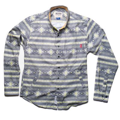 RSVLTS Aztec Gray BorlandFlex Long Sleeve Flannel — front view