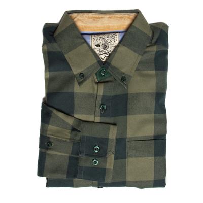 RSVLTS The Gorge BorlandFlex Long Sleeve Flannel in Green — front view